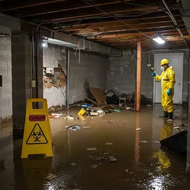 Flooded Basement Electrical Hazard in Harwood Heights, IL Property